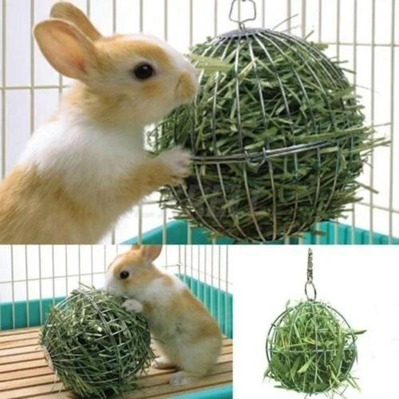 Pet Supplies Outlet - Edelstahl Überzogene Heu Rack Ball Feed